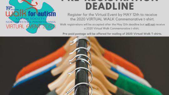 2020 Virtual Walk T-Shirts – Deadline approaching